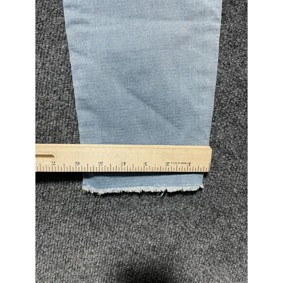 Indigo Blue Maternity Jeans Size Medium Straight Leg Distressed Light Blue - Picture 10 of 13